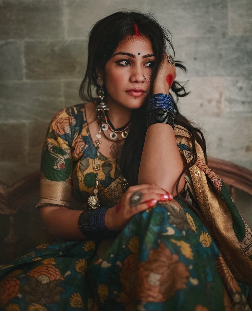 How to spot a fake pen Kalamkari Saree