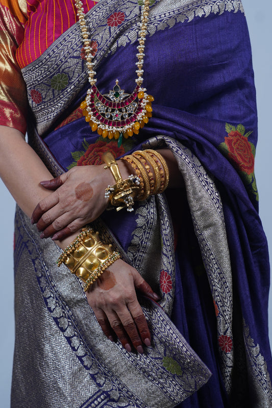 handwoven banarasi munga silk saree