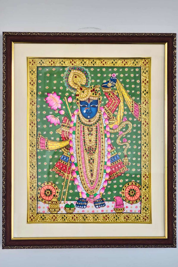  handcrafted gold Tanjore painting of SrinathJi 
