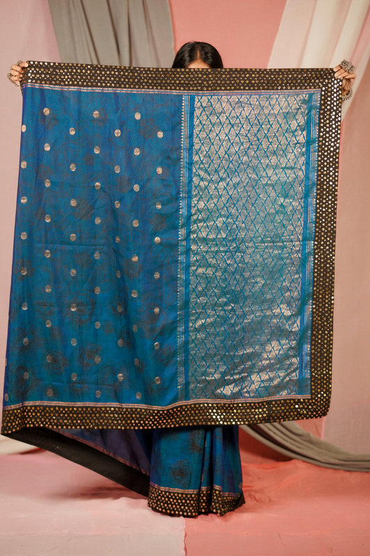 Authentic hand painted pen kalamkari handwoven kanjiveeram silk saree
