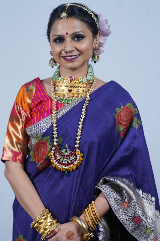 handwoven banarasi munga silk saree