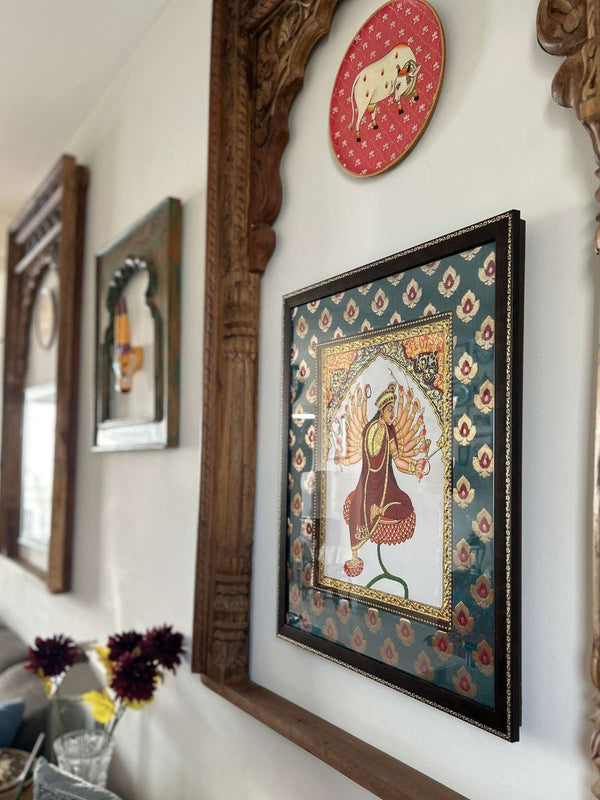 handcrafted gold Tanjore painting of Durga Ma