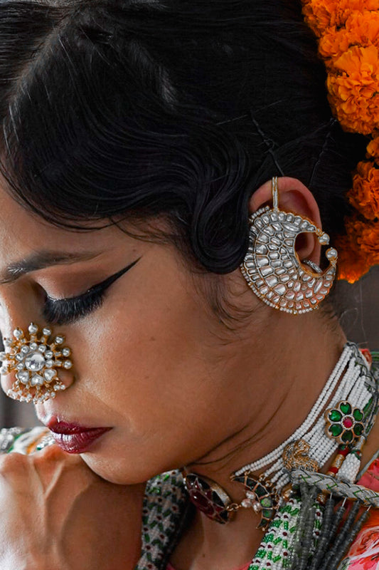 unusual bold handcrafted cuff earring