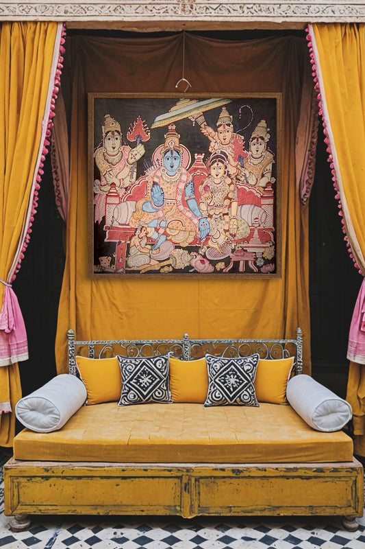 Authentic Handpainted Pen Kalamkari Wall Painting