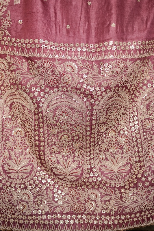 hand embroidered madodi work tussar silk saree
