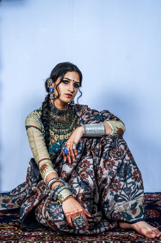 Zameer Handpainted Kalamkari Saree