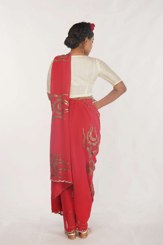 embroidered georgette saree