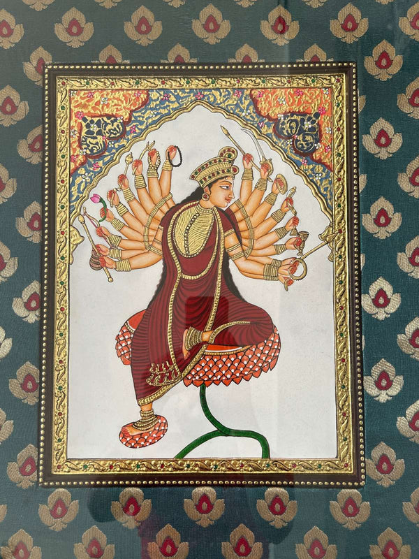 handcrafted gold Tanjore painting of Durga Ma