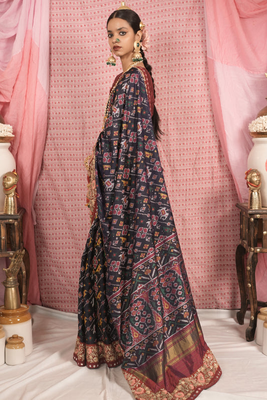 unique handcrafted patola silk saree