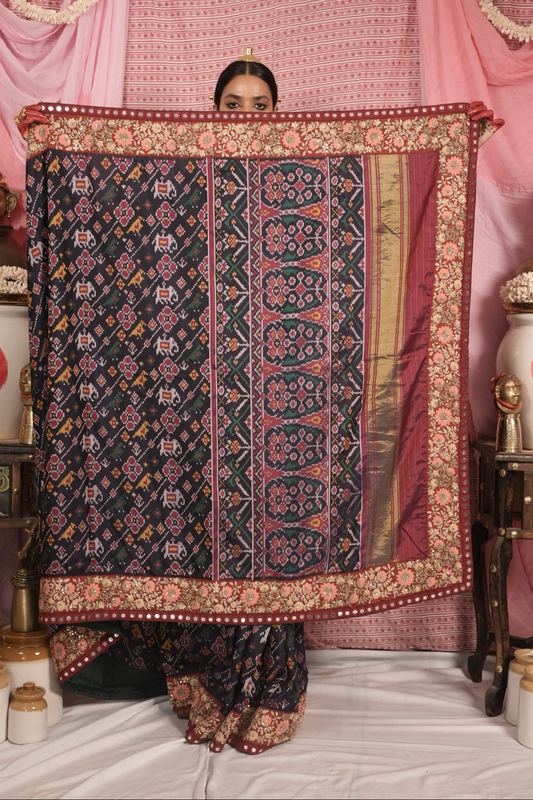unique handcrafted patola silk saree