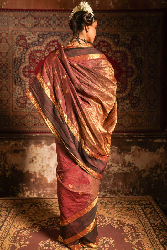 Real handpainted pen kalamkari kanjeeveram silk saree