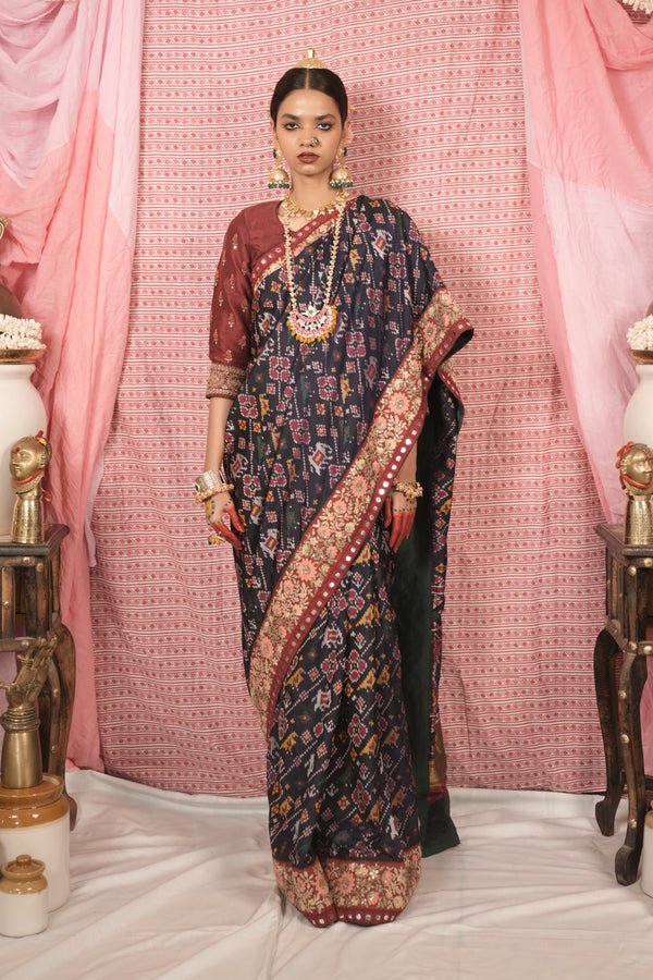 unique handcrafted patola silk saree