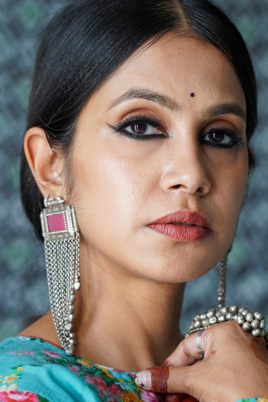 handcrafted silver Jhumka