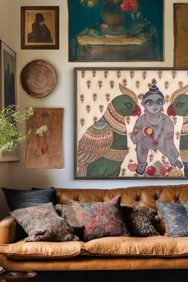 hand painted real pen kalamkari wall painting