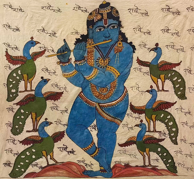 beautiful hand painted real pen kalamkari wall painting
