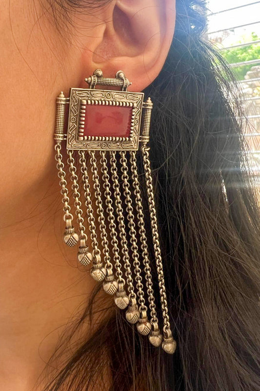 handcrafted silver Jhumka