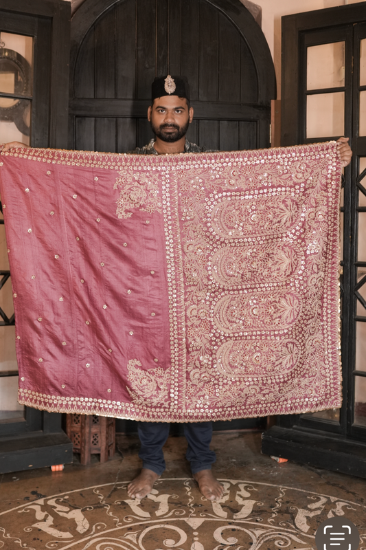 hand embroidered madodi work tussar silk saree