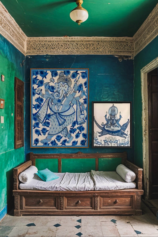 hand painted real pen kalamkari wall painting