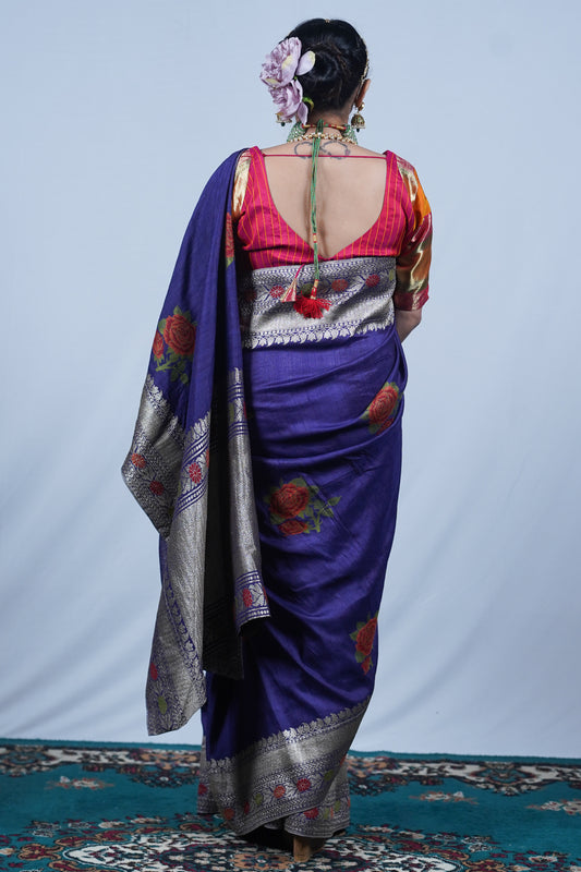 handwoven banarasi munga silk saree