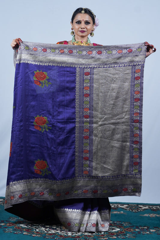 handwoven banarasi munga silk saree