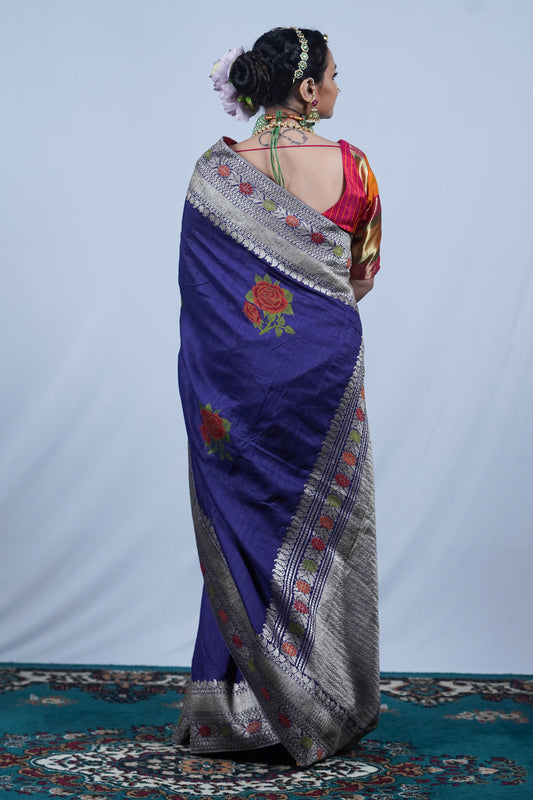 handwoven banarasi munga silk saree