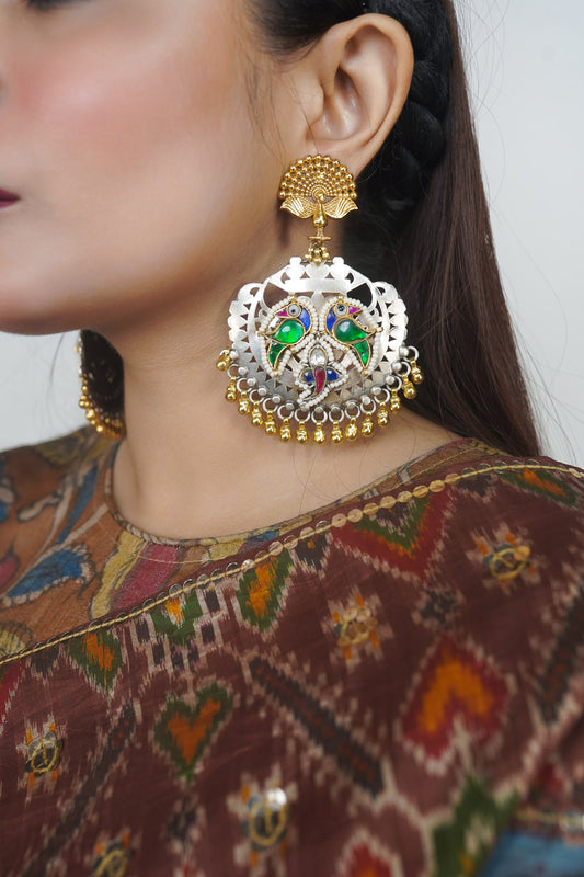 Silver Earring, Statement Jhumkas