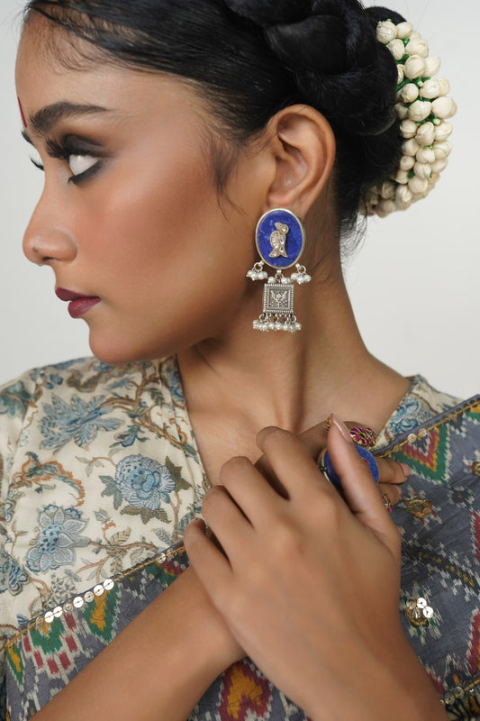 Handcrafted statement silver jhumka , Indian ethnic jewellery