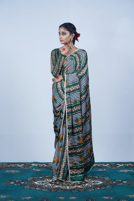 Digital printed silk saree, Saree by Ayush Kejriwal