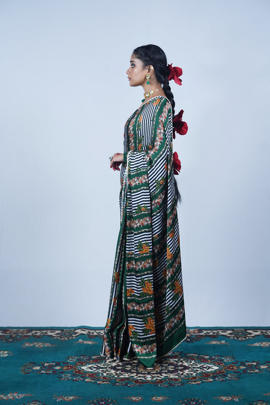 Digital printed silk saree, Saree by Ayush Kejriwal
