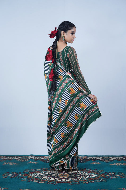 Digital printed silk saree, Saree by Ayush Kejriwal