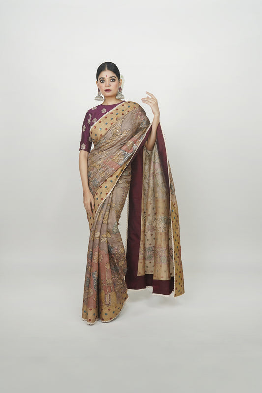 Authentic Kalamkari saree