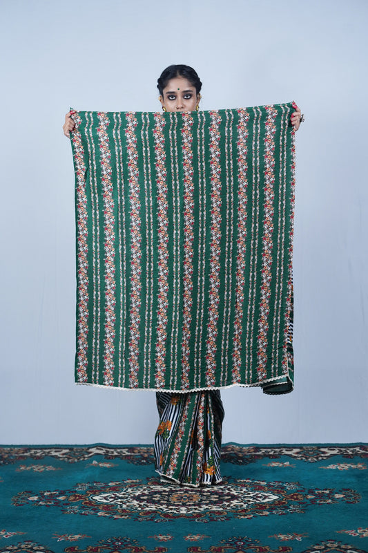 Digital printed silk saree, Saree by Ayush Kejriwal