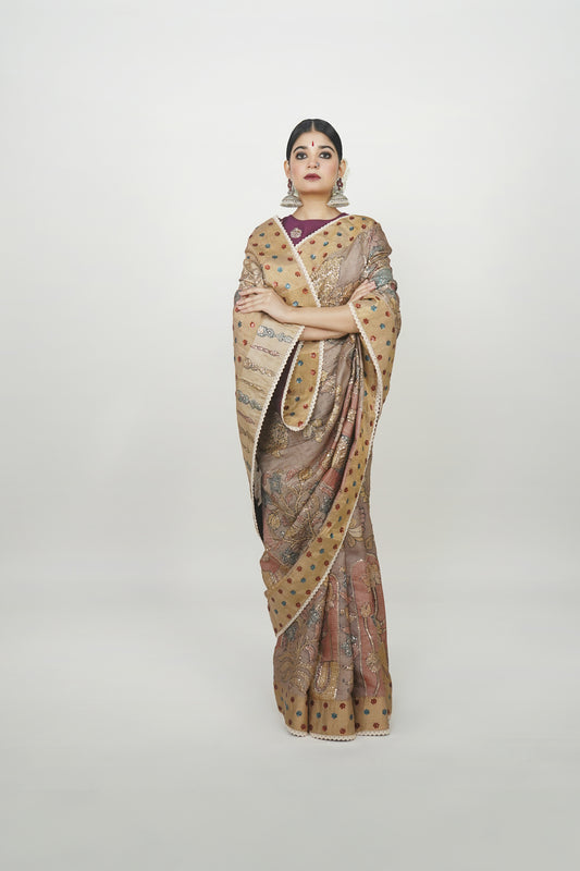 Pen Kalamkari saree
