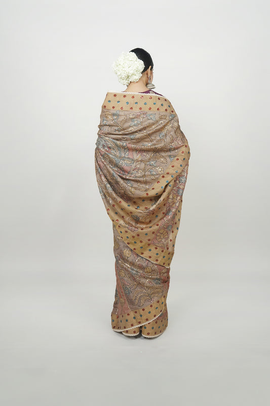 Silk Kalamkari saree