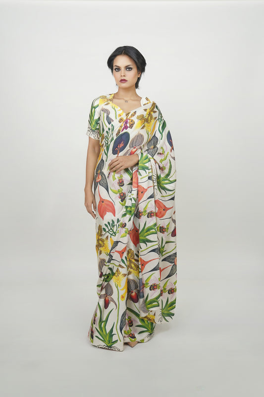 Digital printed designer silk saree , Indian Ethnic clothing