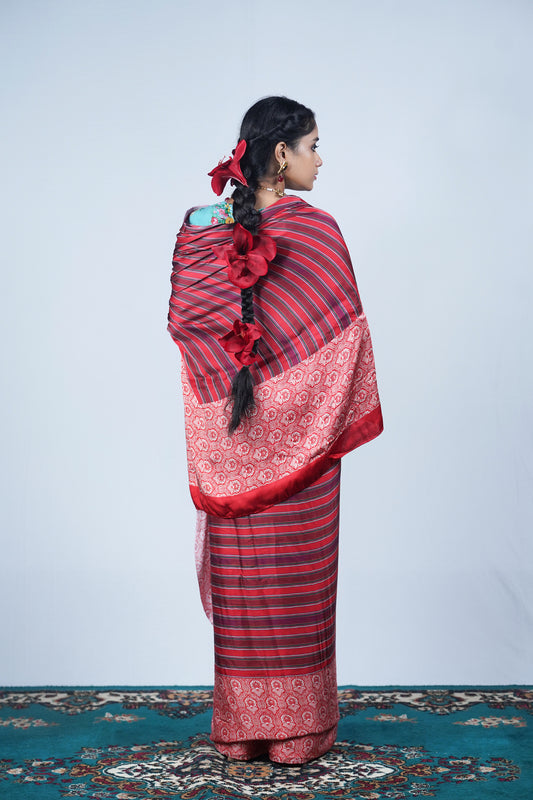 printed viscose modal silk saree