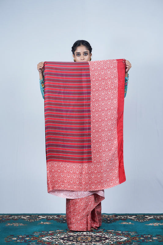printed viscose modal silk saree