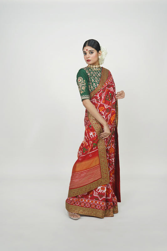 Bold patola silk saree, Authentic Patan Patola saree