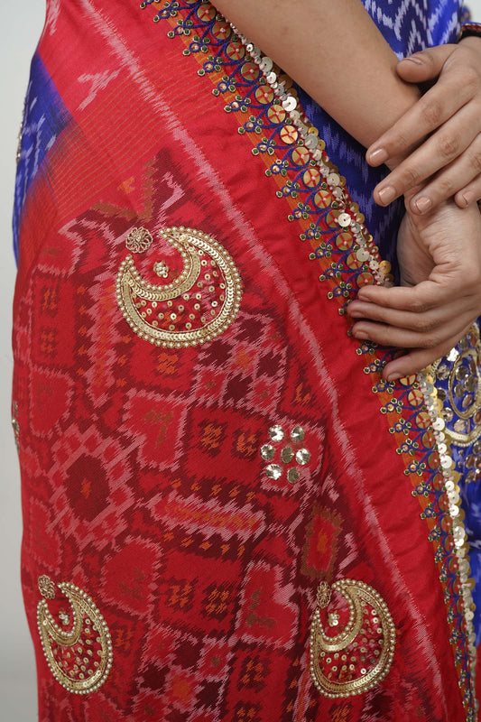 Handmade patola silk saree by Ayush Kejriwal