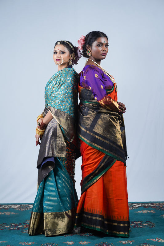 Hand woven embroidered Kanjiveeram silk saree