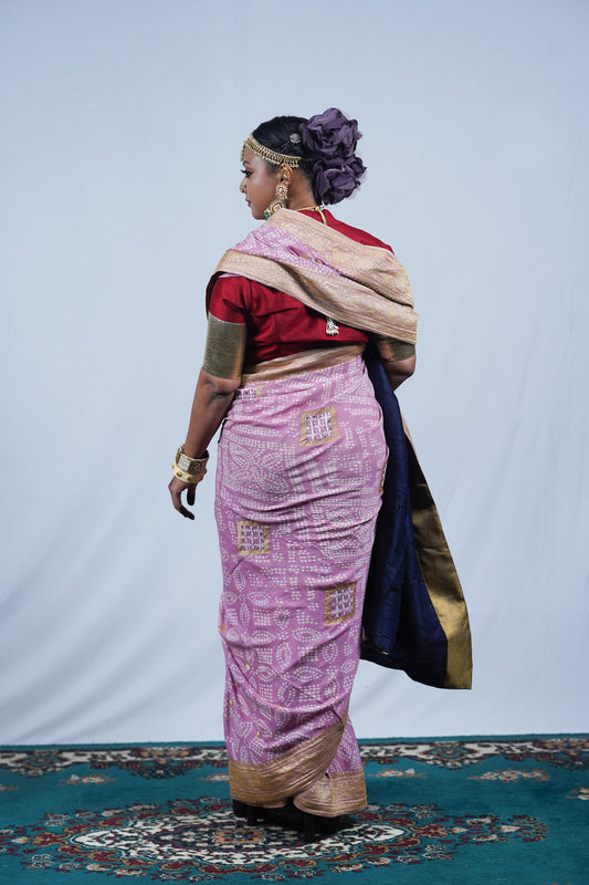 beautiful handcrafted bandhani saree