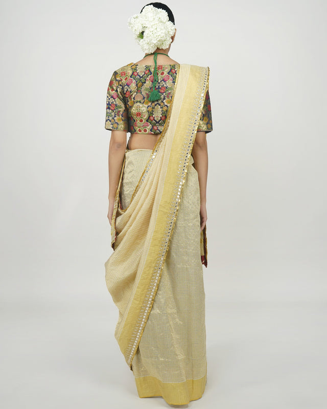 Handwoven Kanjeveeram silk saree, Designer Ayush Kejriwal