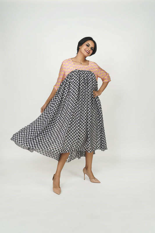 Free size silk dress