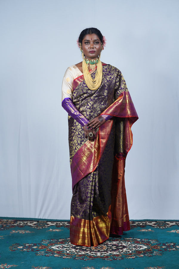 Hand woven Kanjeevaram silk saree