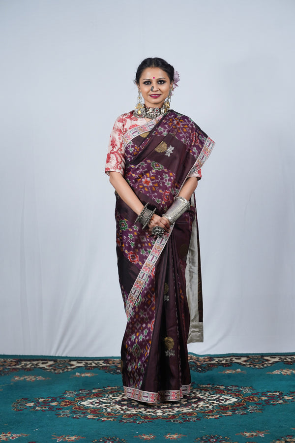 Hand woven embroidered Kanjiveeram silk saree