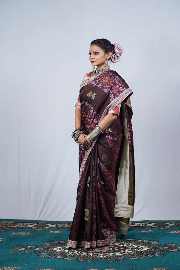 Hand woven embroidered Kanjiveeram silk saree
