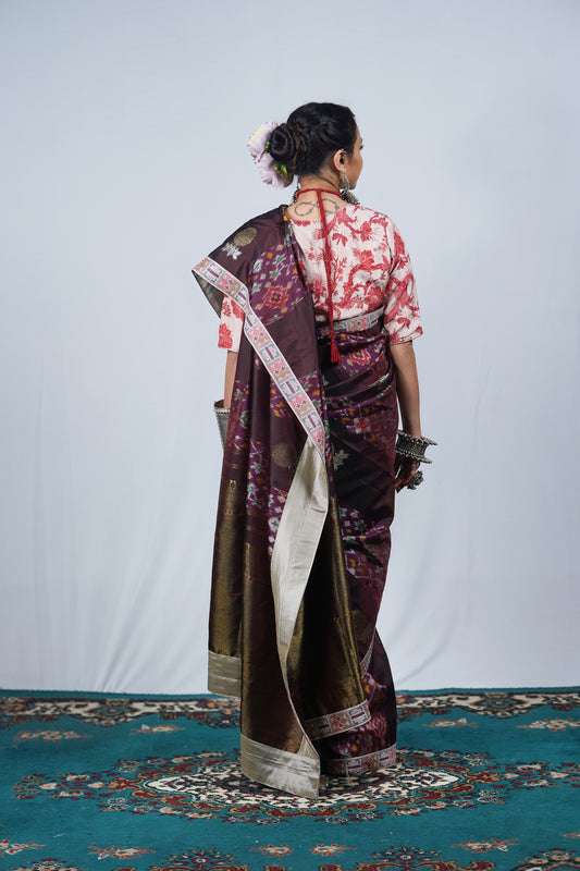Hand woven embroidered Kanjiveeram silk saree