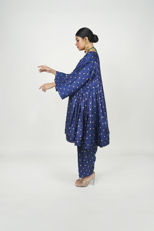 Silk kurta and Patyala set