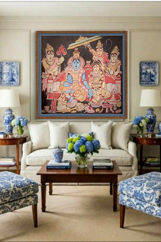 Authentic Handpainted Pen Kalamkari Wall Painting