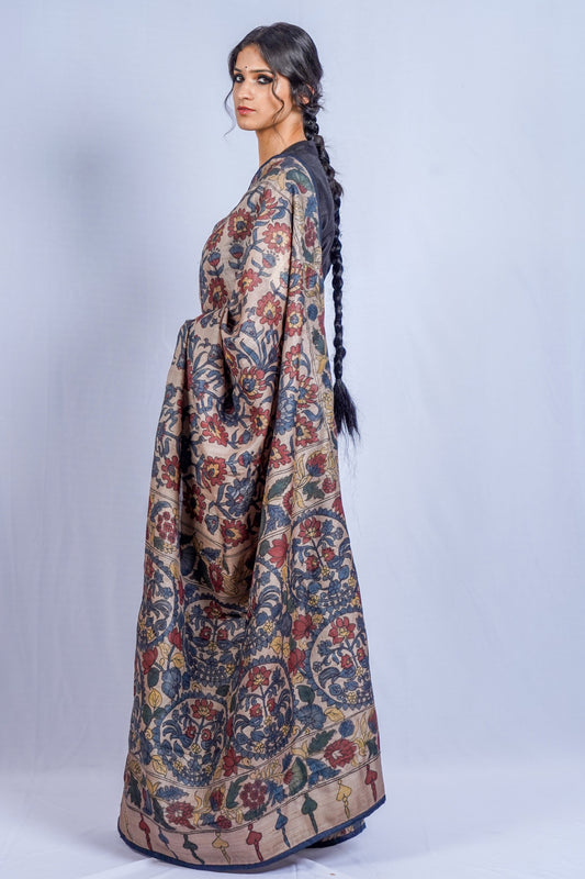 Zameer Handpainted Kalamkari Saree